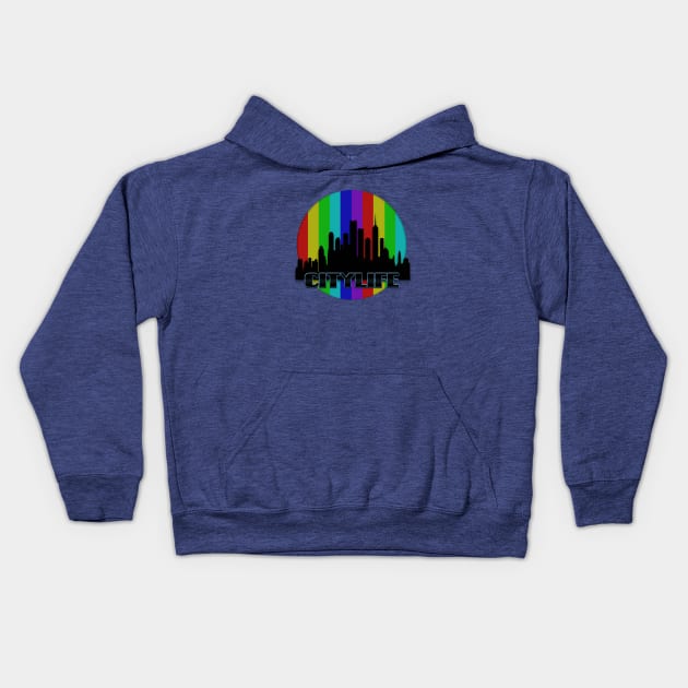 City life Kids Hoodie by Sinmara